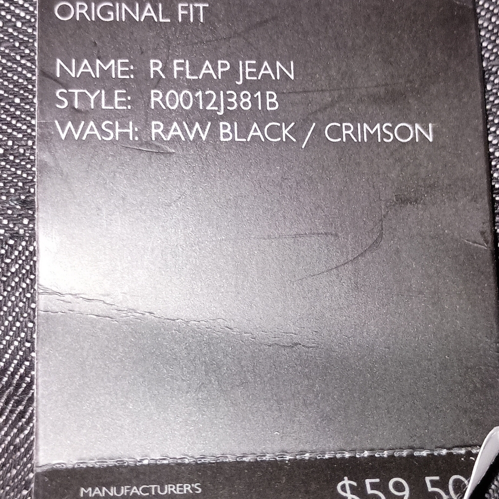 NWT RocaWear Mens 32 Original Fit R Flap Jean Black/Crimson Streetwear - Picture 2 of 6